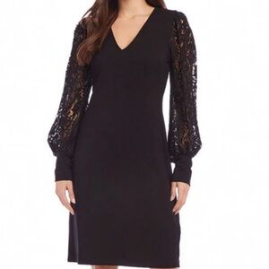 Black Lace Sleeve Dress